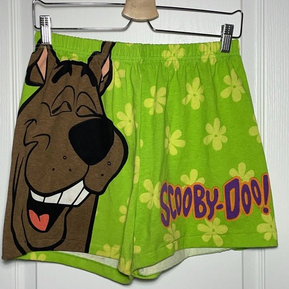 Nickelodeon Pants - VTG 90s Scooby Doo Unisex Adults Graphic Shorts SINGLE STITCH NEON YELLOW MEDIUM
